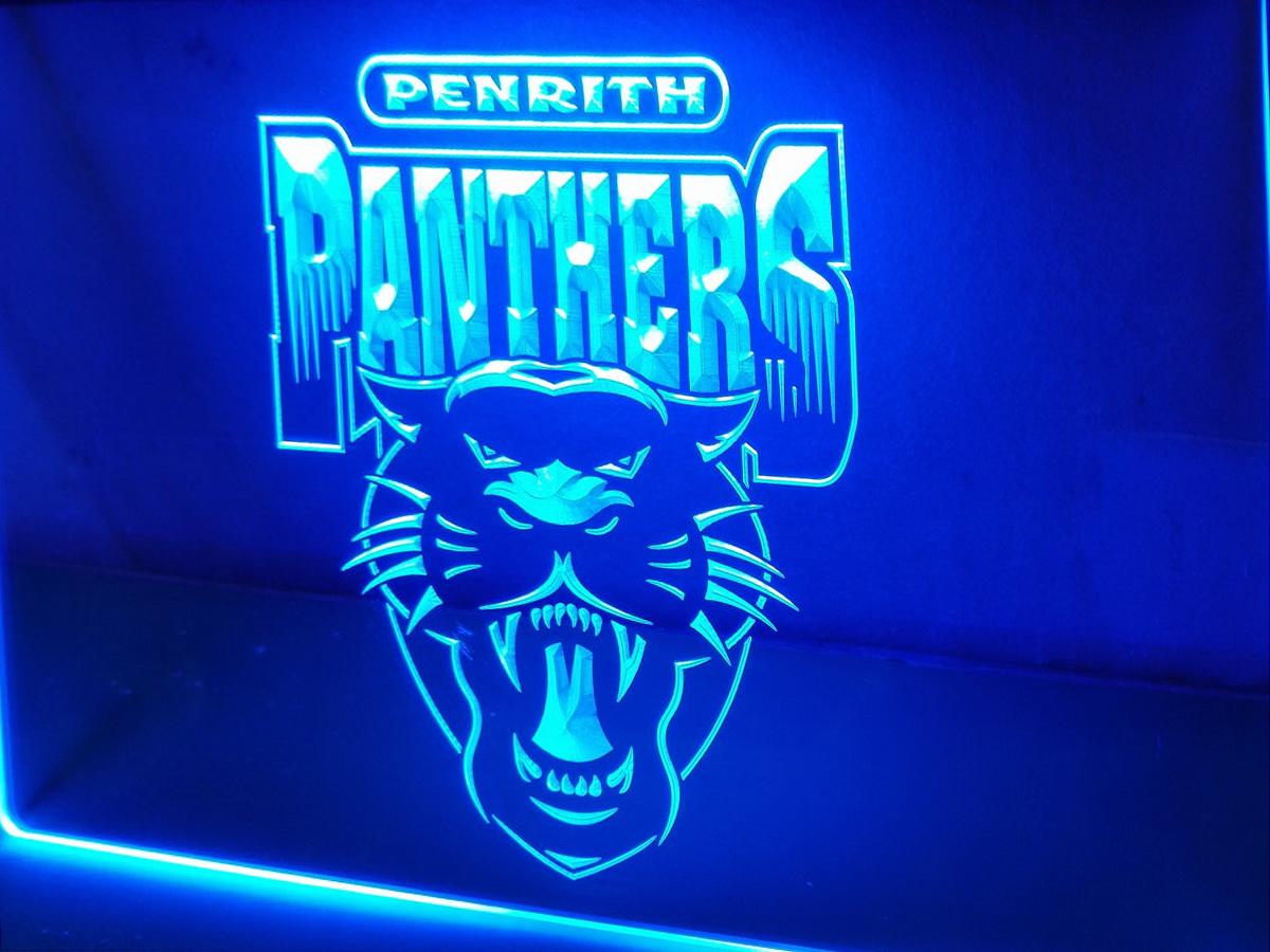 Penrith Panthers LED Neon Flag Sign Large NRL